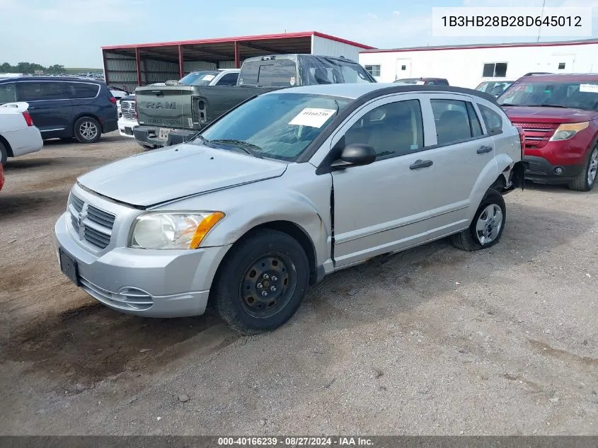 2008 Dodge Caliber Se VIN: 1B3HB28B28D645012 Lot: 40166239