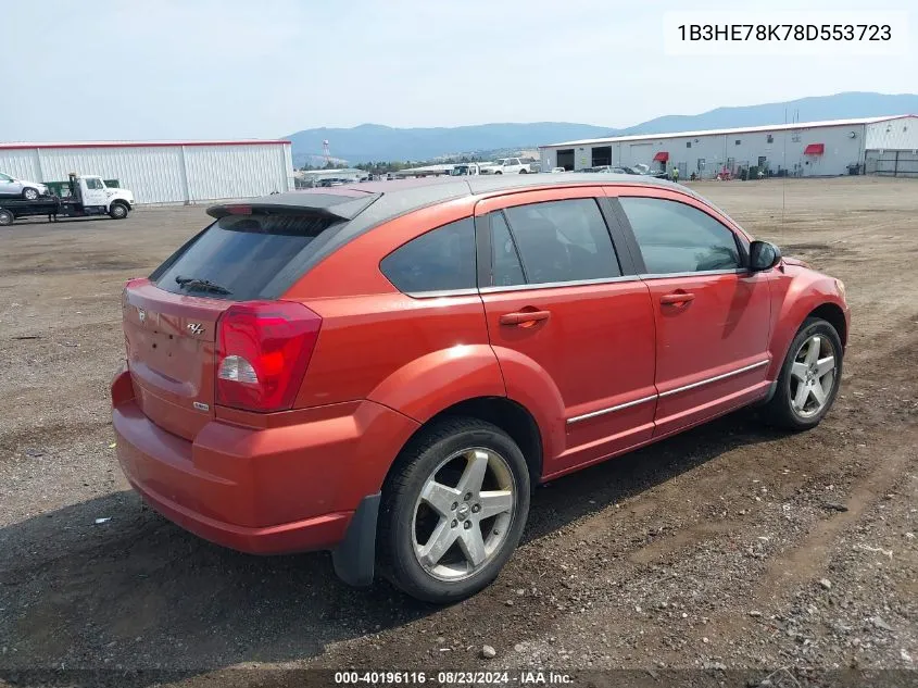 2008 Dodge Caliber R/T VIN: 1B3HE78K78D553723 Lot: 40196116