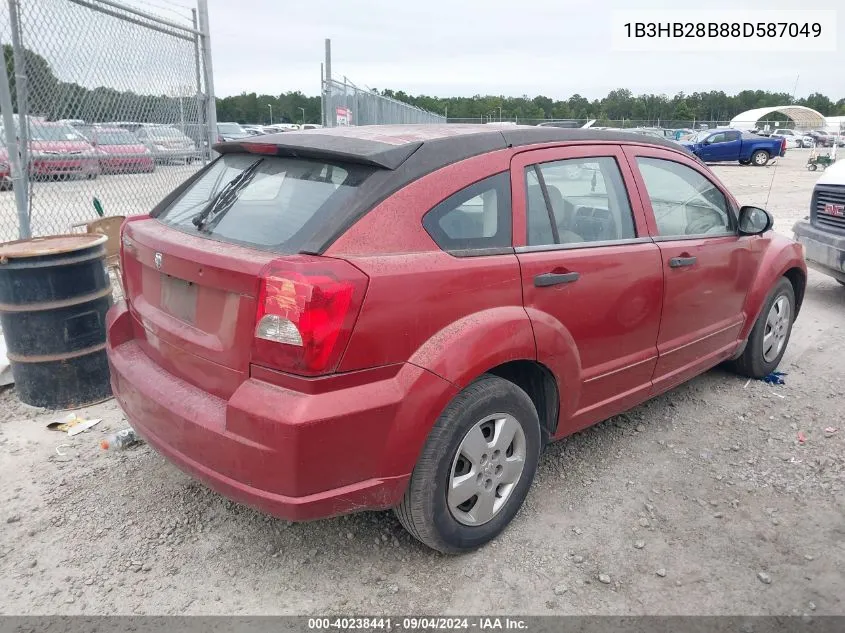 2008 Dodge Caliber Se VIN: 1B3HB28B88D587049 Lot: 40238441