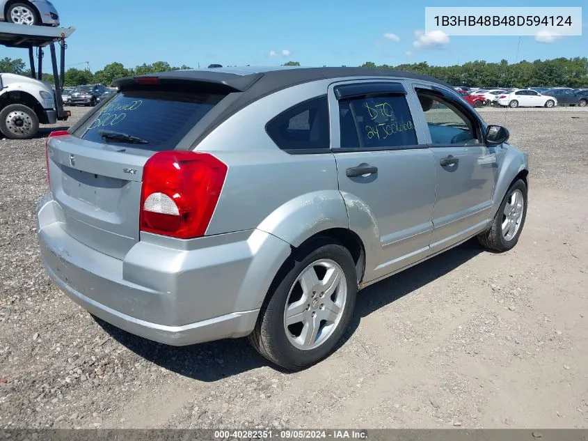 2008 Dodge Caliber Sxt VIN: 1B3HB48B48D594124 Lot: 40282351