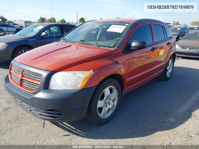 2008 Dodge Caliber Se VIN: 1B3HB28B78D769809 Lot: 40306962