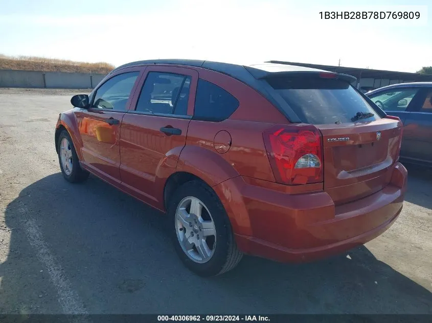 2008 Dodge Caliber Se VIN: 1B3HB28B78D769809 Lot: 40306962