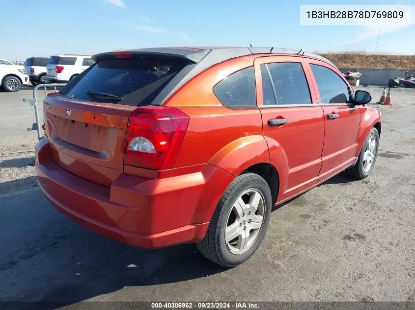 2008 Dodge Caliber Se VIN: 1B3HB28B78D769809 Lot: 40306962