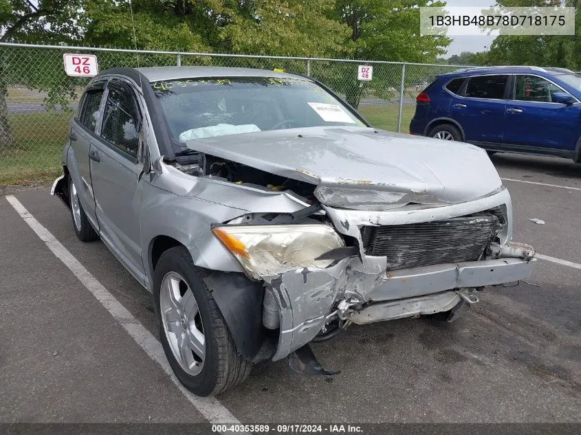 2008 Dodge Caliber Sxt VIN: 1B3HB48B78D718175 Lot: 40353589