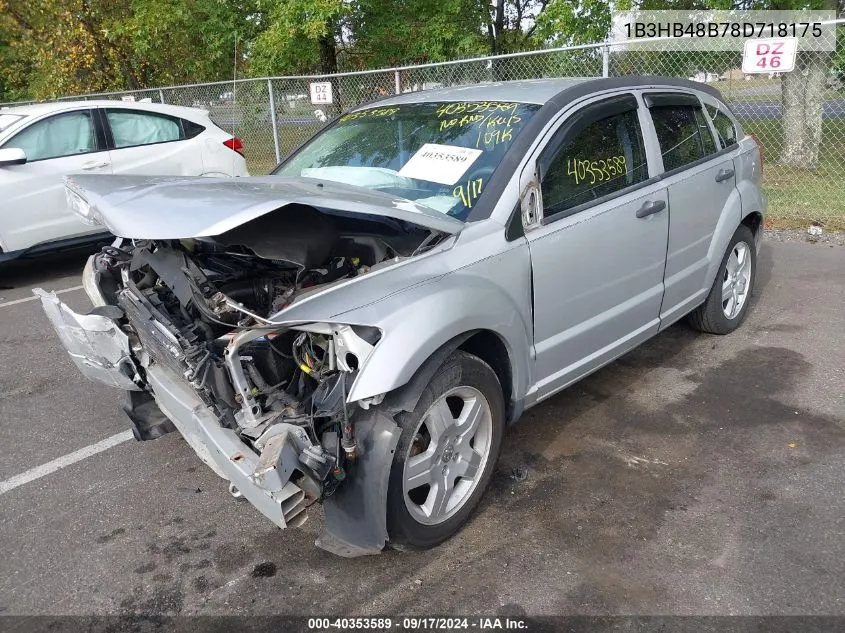 2008 Dodge Caliber Sxt VIN: 1B3HB48B78D718175 Lot: 40353589