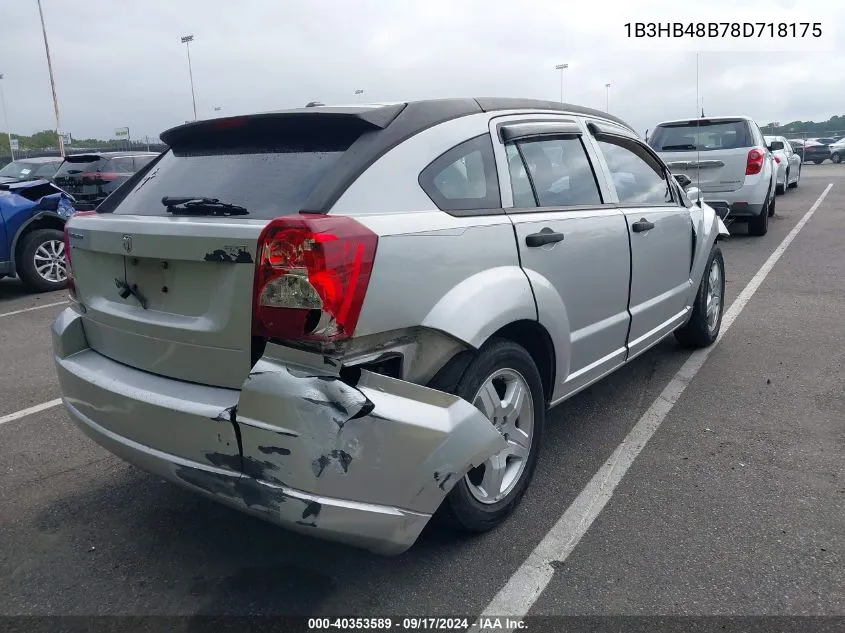 2008 Dodge Caliber Sxt VIN: 1B3HB48B78D718175 Lot: 40353589