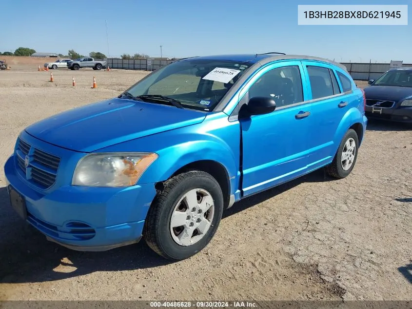 2008 Dodge Caliber Se VIN: 1B3HB28BX8D621945 Lot: 40486628