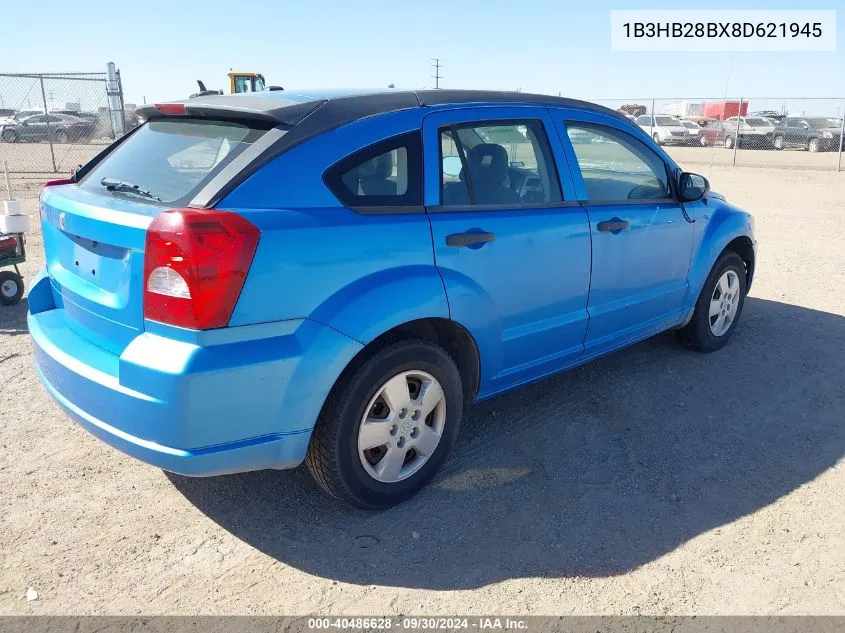 2008 Dodge Caliber Se VIN: 1B3HB28BX8D621945 Lot: 40486628