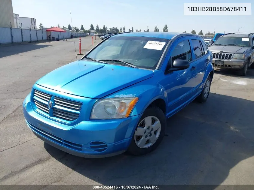 2008 Dodge Caliber Se VIN: 1B3HB28B58D678411 Lot: 40524416