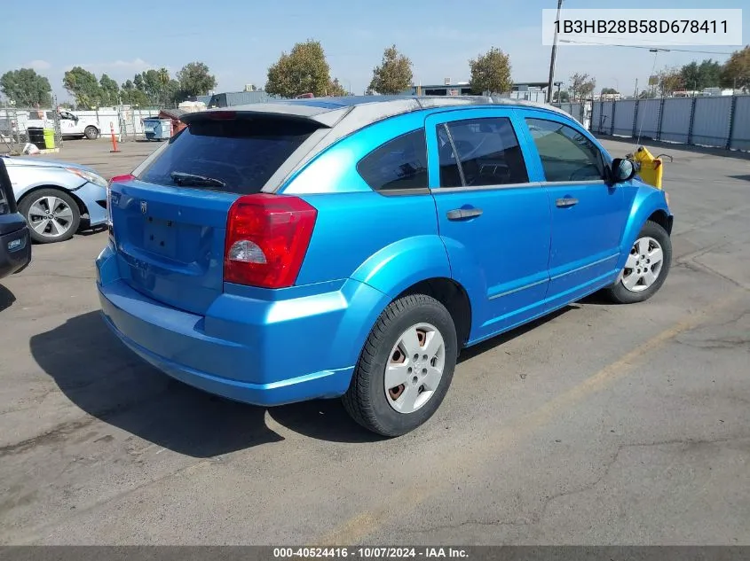 2008 Dodge Caliber Se VIN: 1B3HB28B58D678411 Lot: 40524416