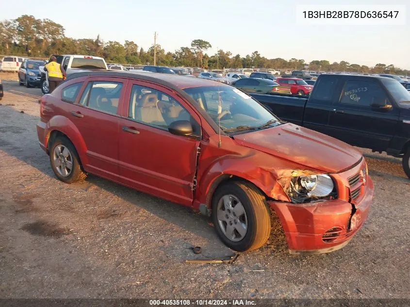 2008 Dodge Caliber Se VIN: 1B3HB28B78D636547 Lot: 40535108