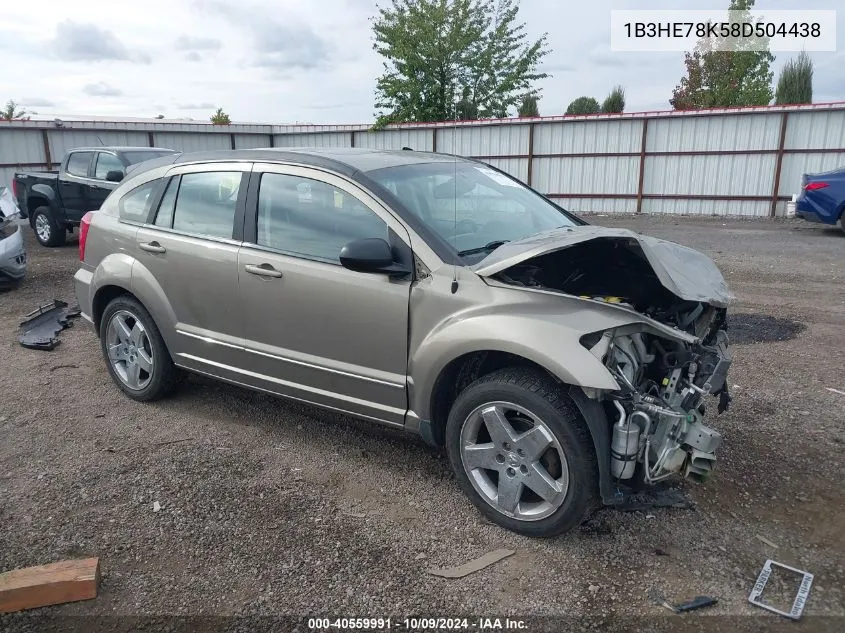 2008 Dodge Caliber R/T VIN: 1B3HE78K58D504438 Lot: 40559991