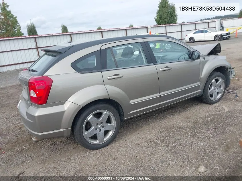 2008 Dodge Caliber R/T VIN: 1B3HE78K58D504438 Lot: 40559991