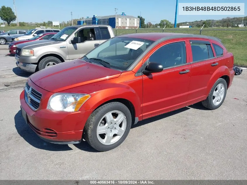 2008 Dodge Caliber Sxt VIN: 1B3HB48B48D502865 Lot: 40563416