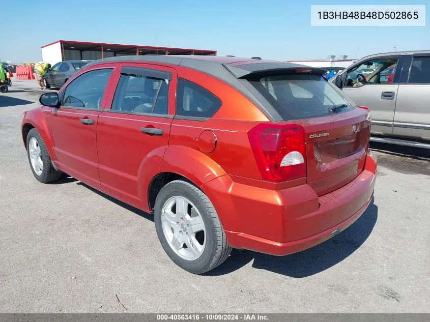 2008 Dodge Caliber Sxt VIN: 1B3HB48B48D502865 Lot: 40563416