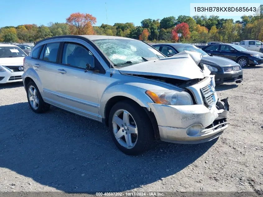 2008 Dodge Caliber R/T VIN: 1B3HB78KX8D685643 Lot: 40597202