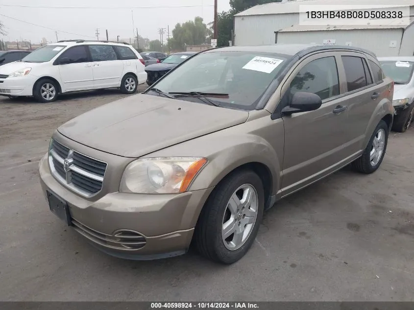 2008 Dodge Caliber Sxt VIN: 1B3HB48B08D508338 Lot: 40598924