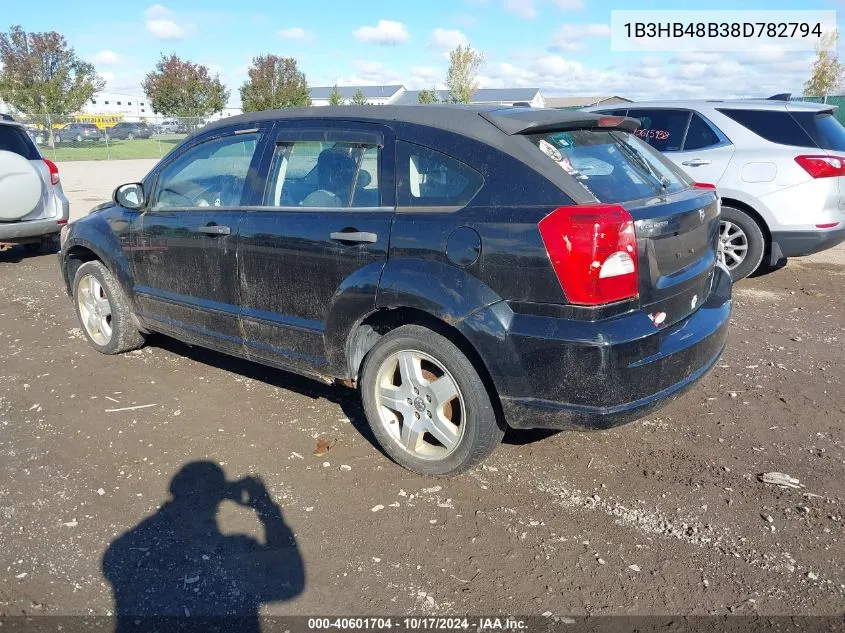 2008 Dodge Caliber Sxt VIN: 1B3HB48B38D782794 Lot: 40601704