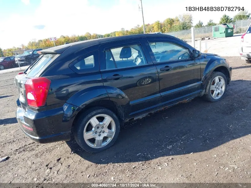 2008 Dodge Caliber Sxt VIN: 1B3HB48B38D782794 Lot: 40601704