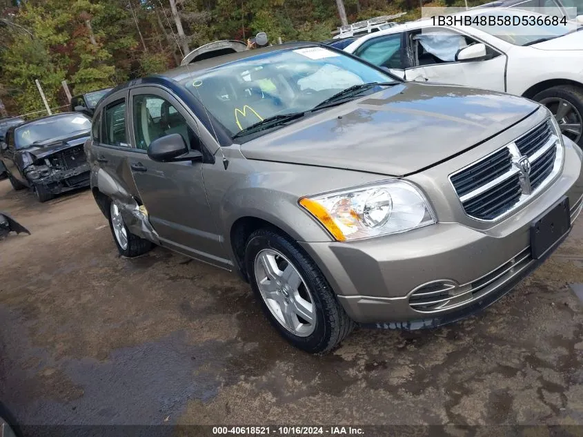 2008 Dodge Caliber Sxt VIN: 1B3HB48B58D536684 Lot: 40618521