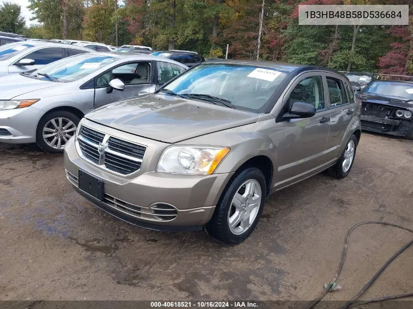 2008 Dodge Caliber Sxt VIN: 1B3HB48B58D536684 Lot: 40618521