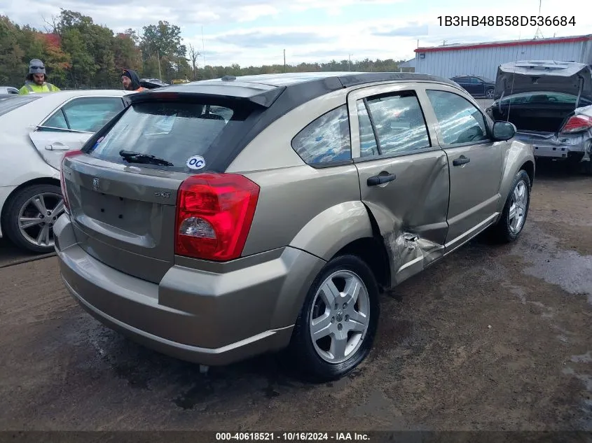 2008 Dodge Caliber Sxt VIN: 1B3HB48B58D536684 Lot: 40618521