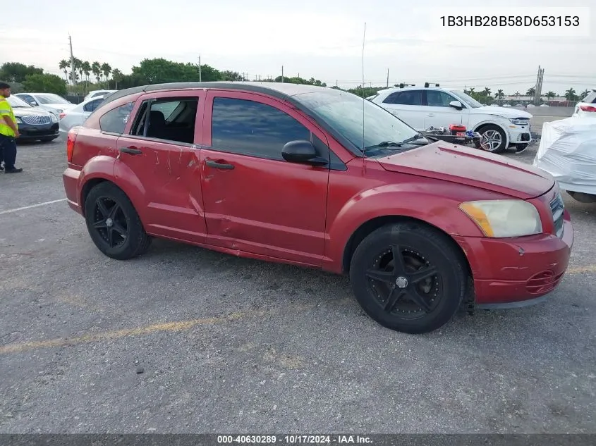 2008 Dodge Caliber Se VIN: 1B3HB28B58D653153 Lot: 40630289