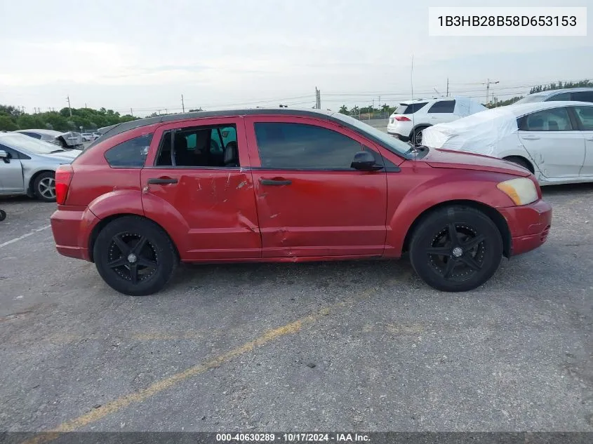 2008 Dodge Caliber Se VIN: 1B3HB28B58D653153 Lot: 40630289