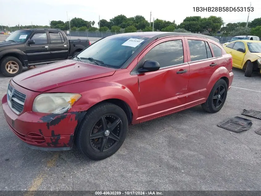 2008 Dodge Caliber Se VIN: 1B3HB28B58D653153 Lot: 40630289