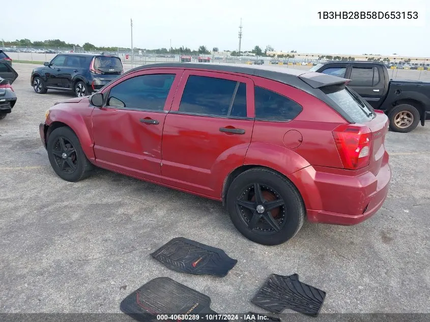 2008 Dodge Caliber Se VIN: 1B3HB28B58D653153 Lot: 40630289