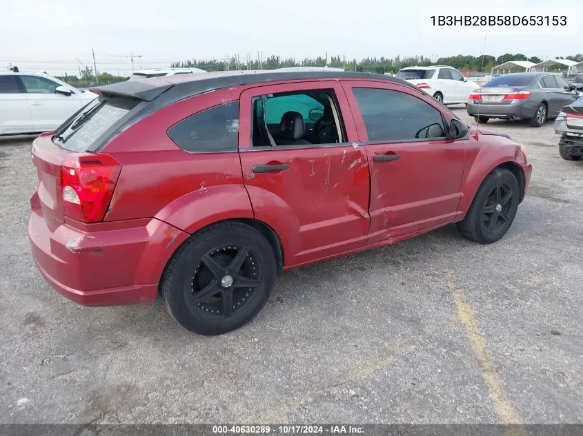 2008 Dodge Caliber Se VIN: 1B3HB28B58D653153 Lot: 40630289