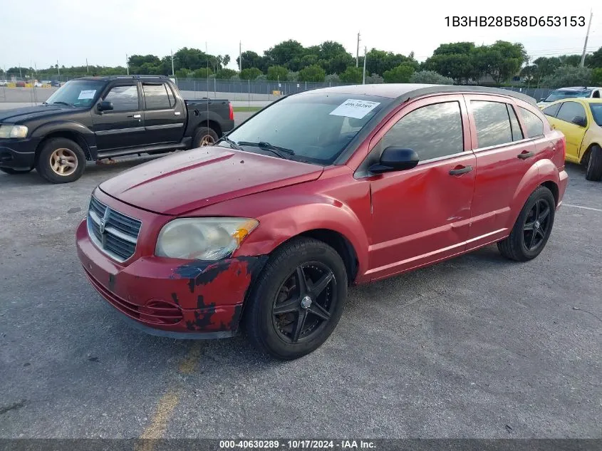 2008 Dodge Caliber Se VIN: 1B3HB28B58D653153 Lot: 40630289