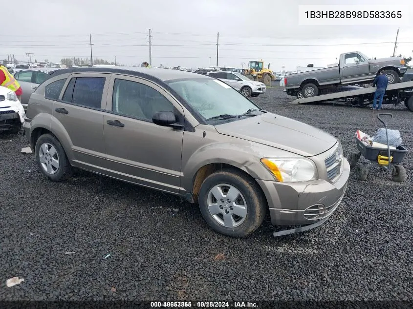 2008 Dodge Caliber Se VIN: 1B3HB28B98D583365 Lot: 40653365