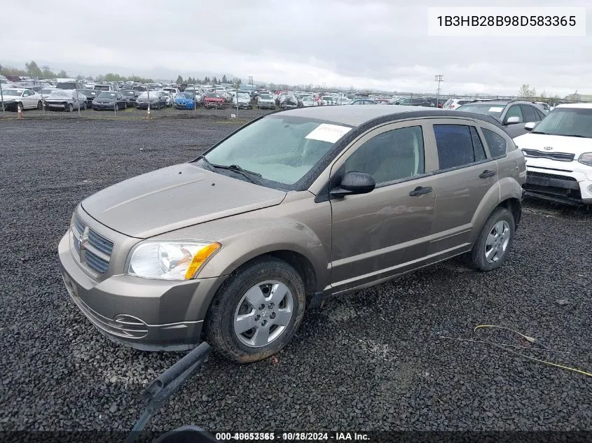 2008 Dodge Caliber Se VIN: 1B3HB28B98D583365 Lot: 40653365