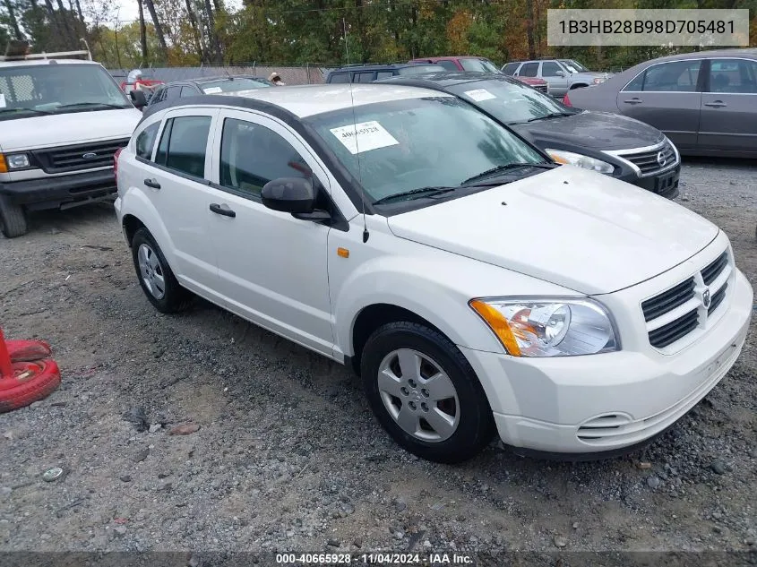 2008 Dodge Caliber Se VIN: 1B3HB28B98D705481 Lot: 40665928