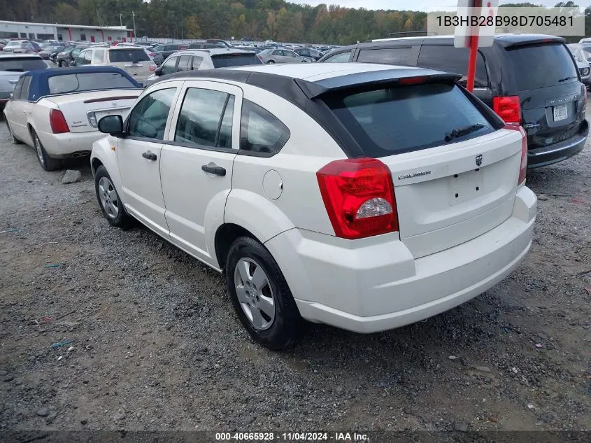 2008 Dodge Caliber Se VIN: 1B3HB28B98D705481 Lot: 40665928