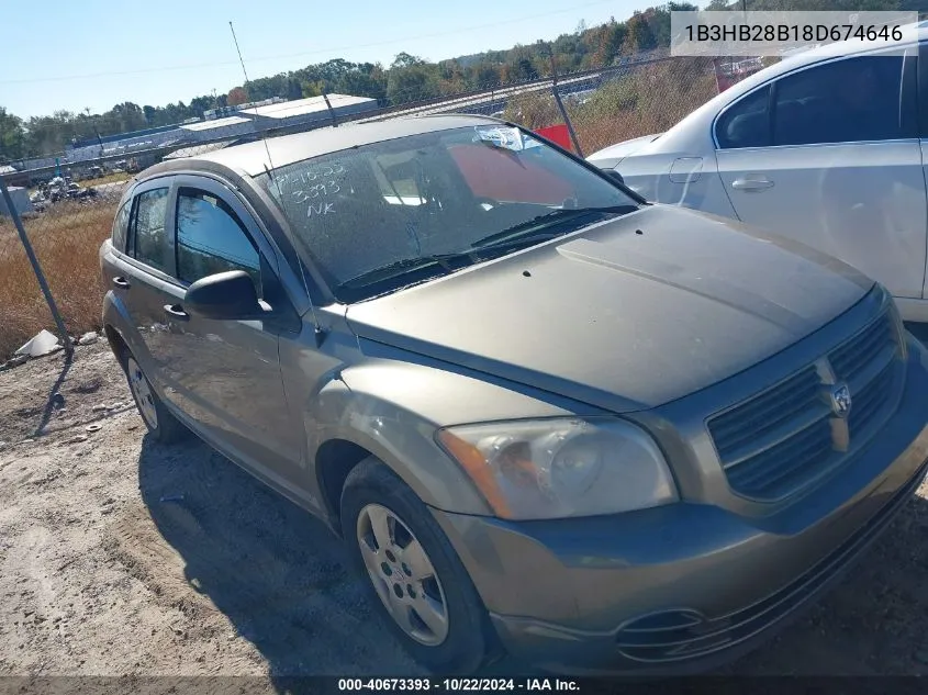 2008 Dodge Caliber Se VIN: 1B3HB28B18D674646 Lot: 40673393