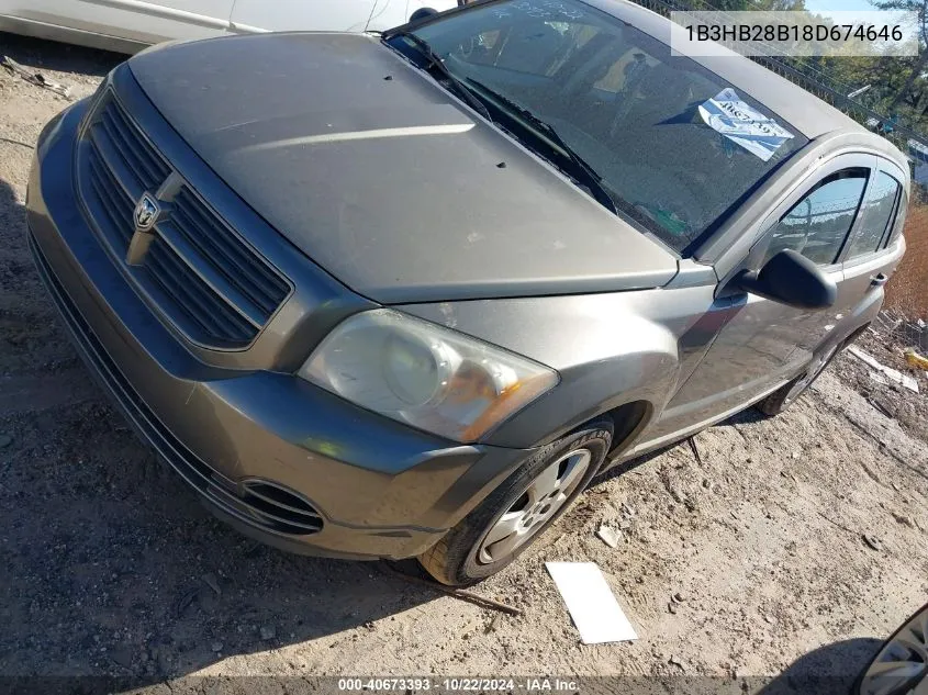 2008 Dodge Caliber Se VIN: 1B3HB28B18D674646 Lot: 40673393