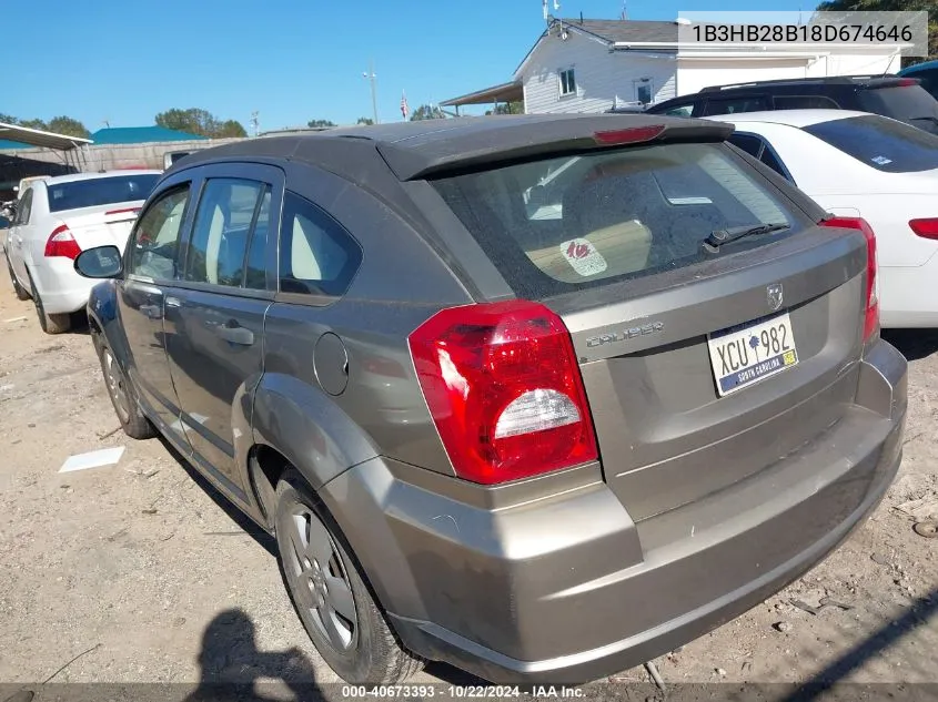 2008 Dodge Caliber Se VIN: 1B3HB28B18D674646 Lot: 40673393