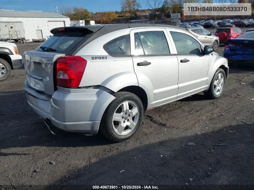 2008 Dodge Caliber Sxt VIN: 1B3HB48B08D533370 Lot: 40673901