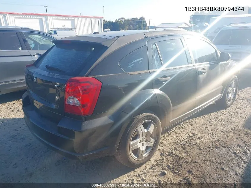 2008 Dodge Caliber Sxt VIN: 1B3HB48BX8D794344 Lot: 40687593