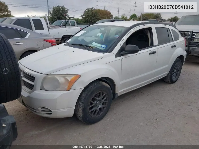 2008 Dodge Caliber Se VIN: 1B3HB28B78D541812 Lot: 40715799