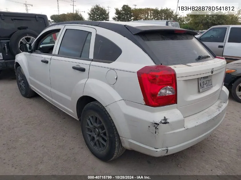 2008 Dodge Caliber Se VIN: 1B3HB28B78D541812 Lot: 40715799