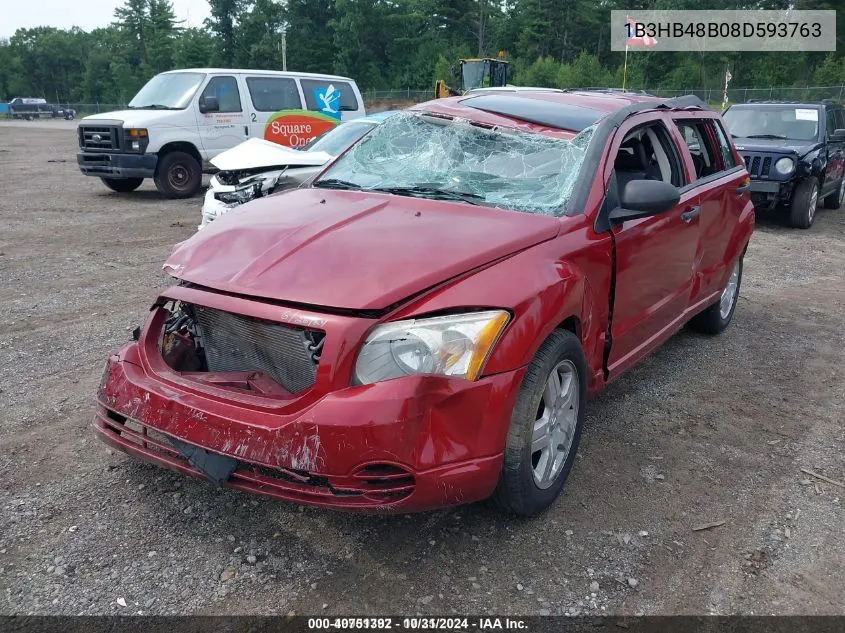 2008 Dodge Caliber Sxt VIN: 1B3HB48B08D593763 Lot: 40751392