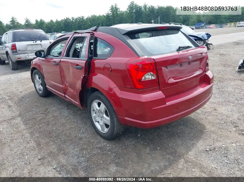 2008 Dodge Caliber Sxt VIN: 1B3HB48B08D593763 Lot: 40751392