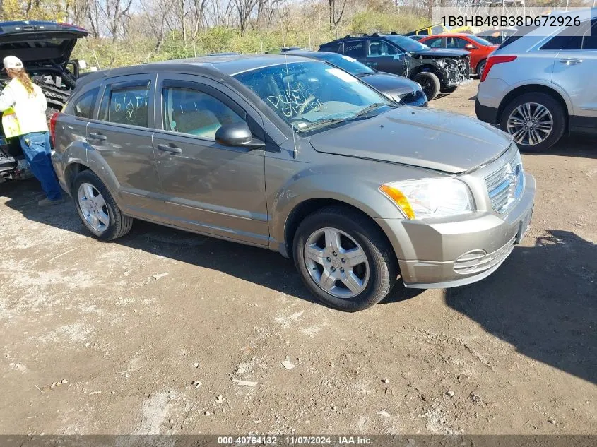 2008 Dodge Caliber Sxt VIN: 1B3HB48B38D672926 Lot: 40764132