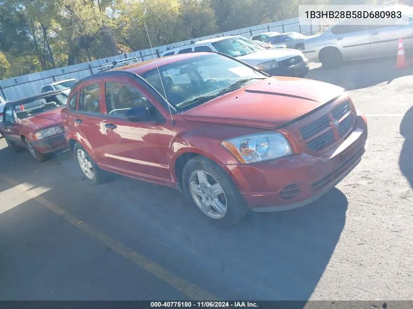 2008 Dodge Caliber Se VIN: 1B3HB28B58D680983 Lot: 40775180