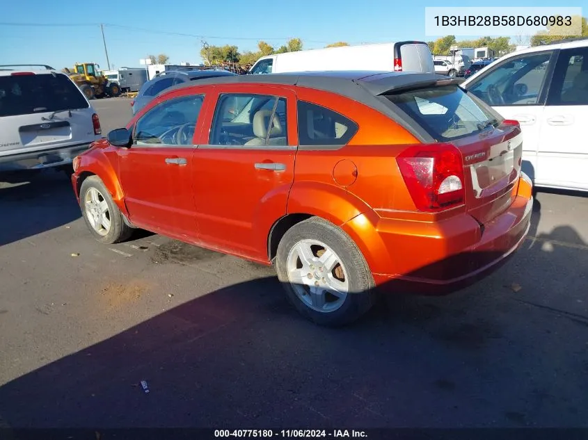 2008 Dodge Caliber Se VIN: 1B3HB28B58D680983 Lot: 40775180