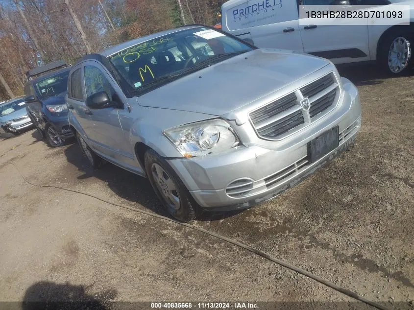 2008 Dodge Caliber Se VIN: 1B3HB28B28D701093 Lot: 40835668