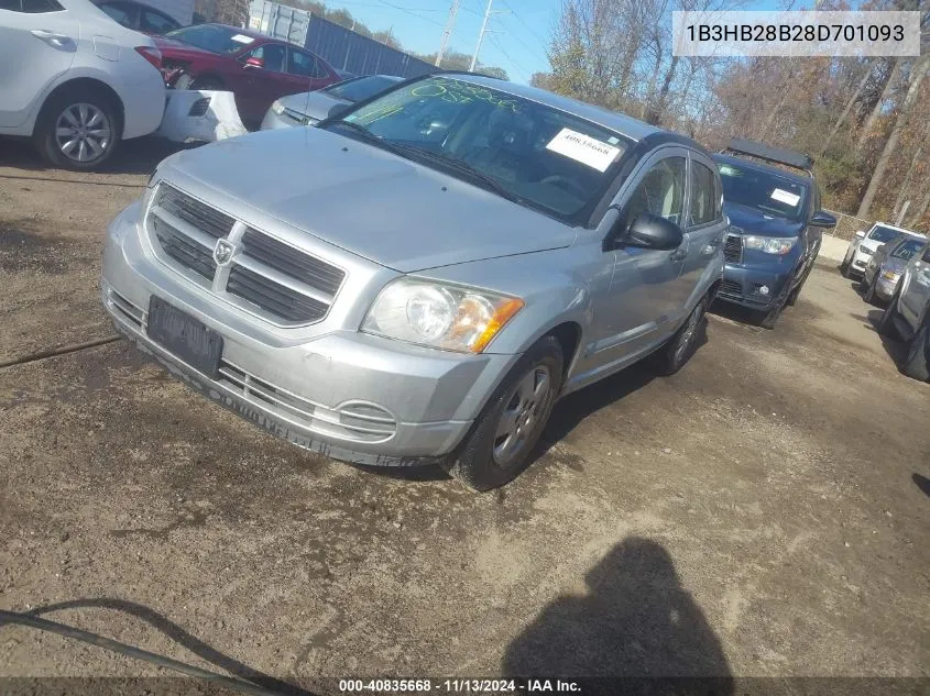 2008 Dodge Caliber Se VIN: 1B3HB28B28D701093 Lot: 40835668